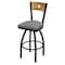 Holland Bar Stool Co 25" Swivel Counter Stool, Black Wrinkle, Med Back, Canter Grey Seat 83025BWMedMplB007 - alternate 1